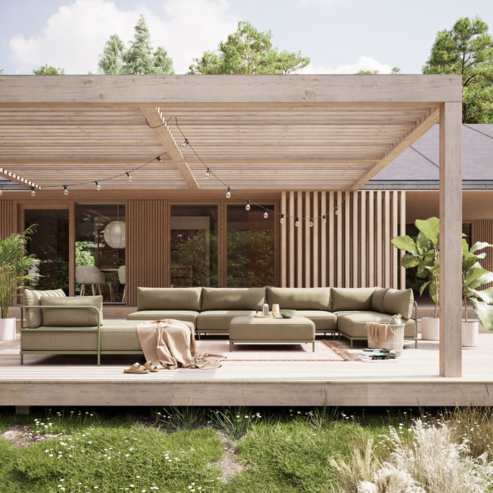 Vincent Outdoor, Eckmodul - Clary Sage Green (#411233)