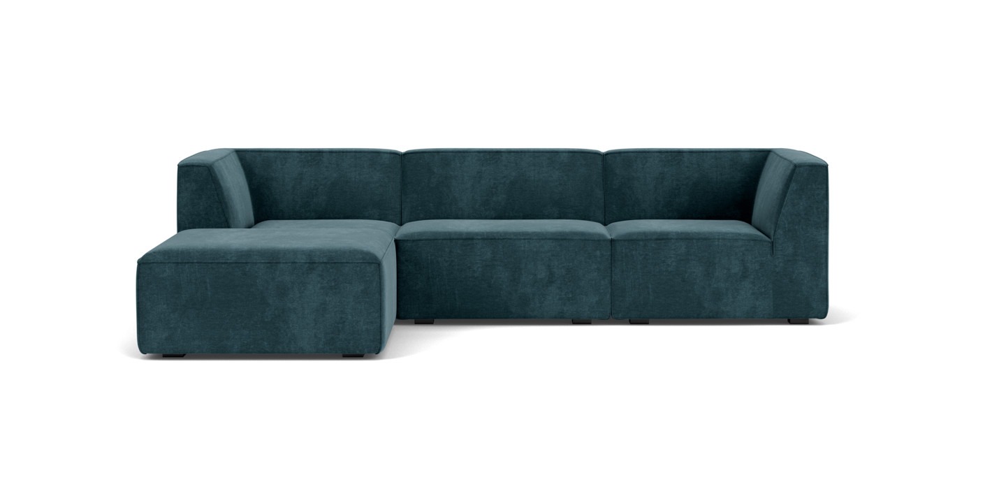 Dane, 3,5-personers modulsofa m/ fodskammel - Danny Dusty Blue (#413149)
