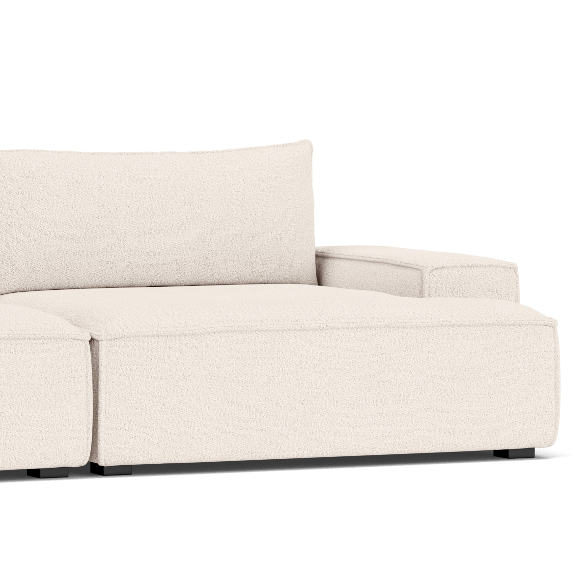 Daphne, modulaire 4-zitsbank chaise longue links , Witte, Maya