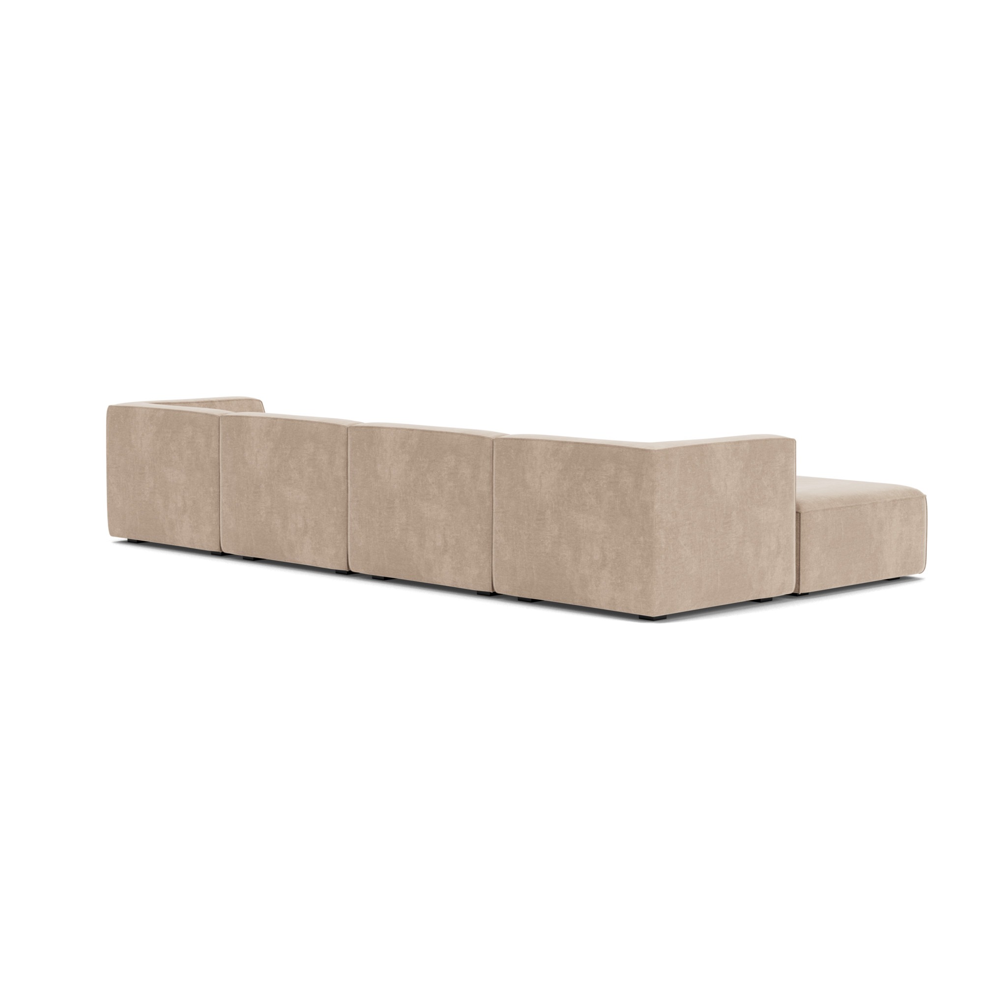 Dane, modulaire 4-zitsbank met hocker - Danny Cream (#412645)