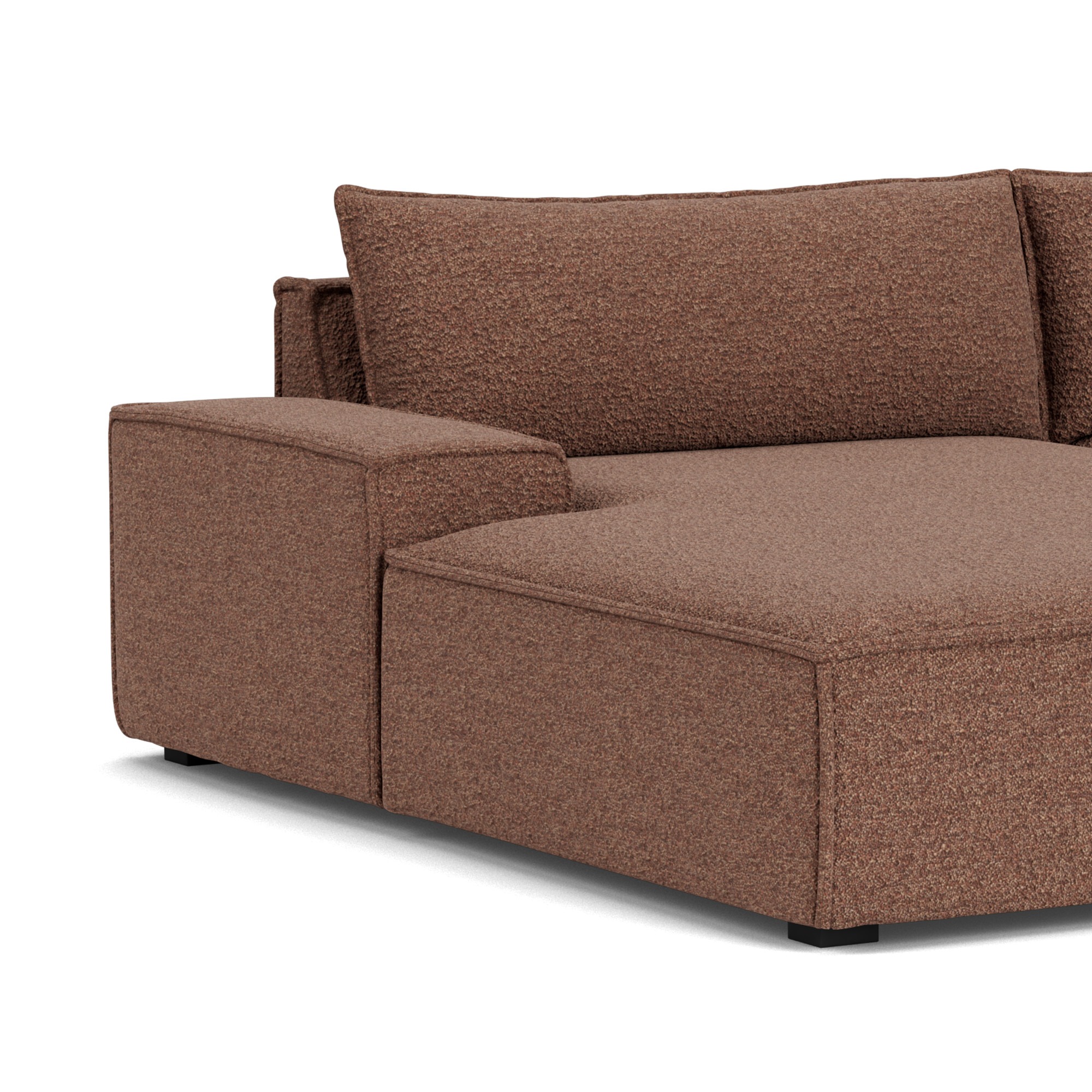 Rust Divan Daphne, 3,5-sits modulsoffa divan vänster Brun - Pebble Rust - SOFACOMPANY