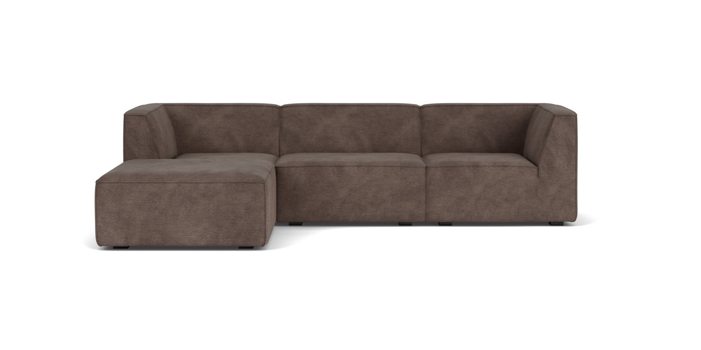 Dane, 3,5-personers modulsofa m/ fodskammel - Aulla cacao (#413171)