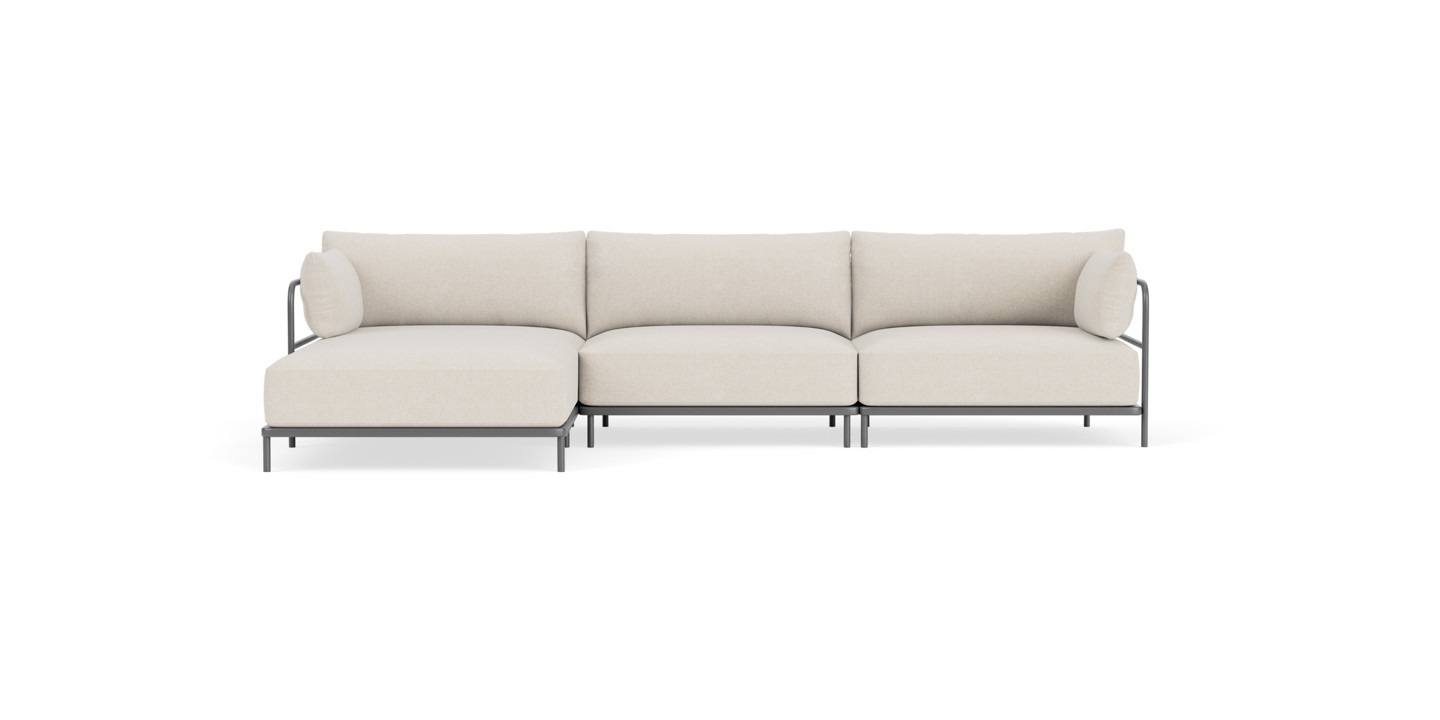 Vincent Outdoor, 4-sits modulsoffa divan vänster Mörkgrå - Martinique - SOFACOMPANY