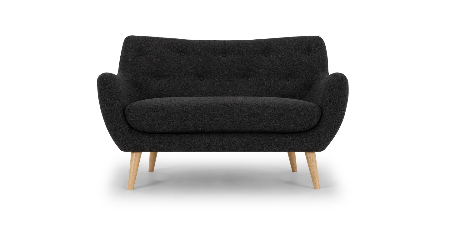 Herman, 2 personers sofa - Agnes Antracit (#416782)