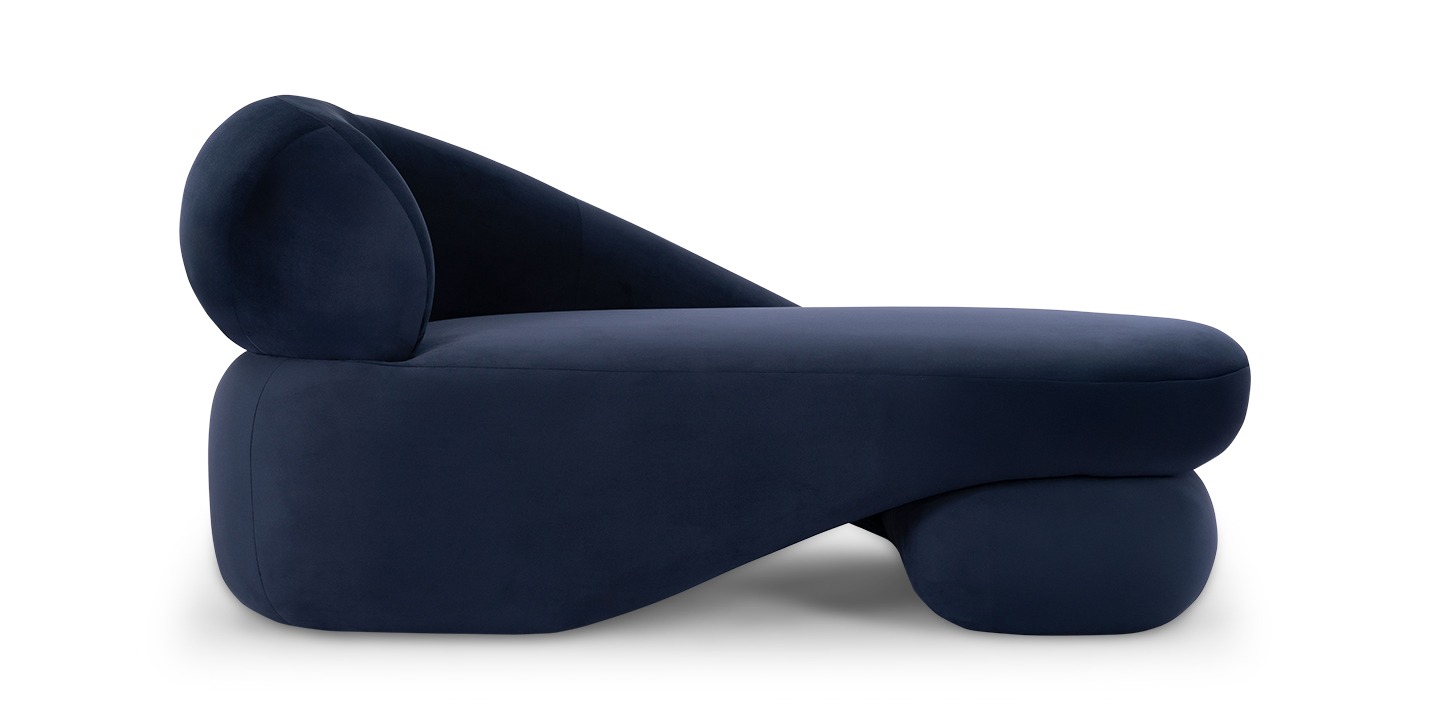 Islet, Chaise longue, droit - Velour Lux Navy (#414403)