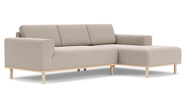 Vilmar, Sofa mit Récamiere, rechts - Agnes Brown (#406907)