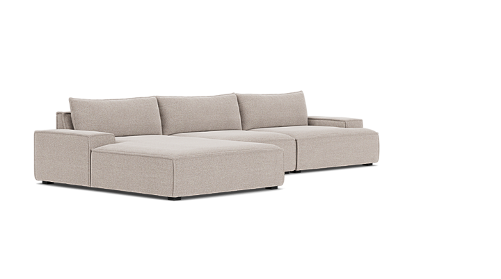Daphne, 4-Sitzer Modulsofa mit Récamiere links - Agnes Brown (#412382)