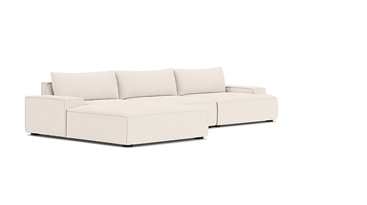 Daphne, 4-Sitzer Modulsofa mit Récamiere links - Maya Cream (#412383)