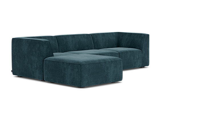 Dane, 3,5-personers modulsofa m/ fodskammel - Danny Dusty Blue (#412579)