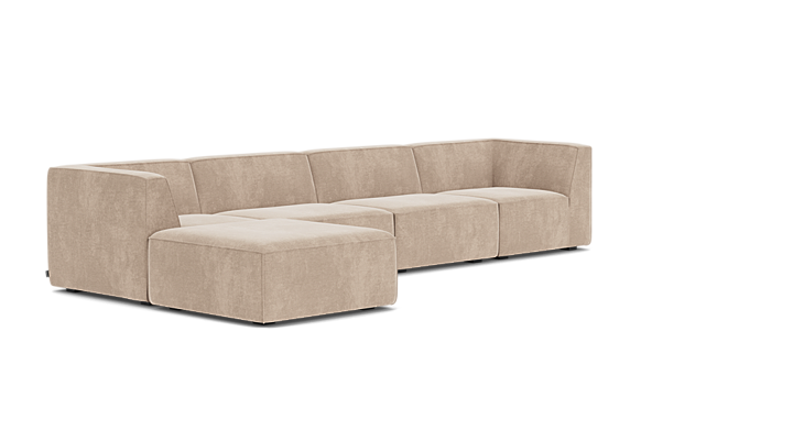 Dane, modulaire 4-zitsbank met hocker - Danny Cream (#412591)