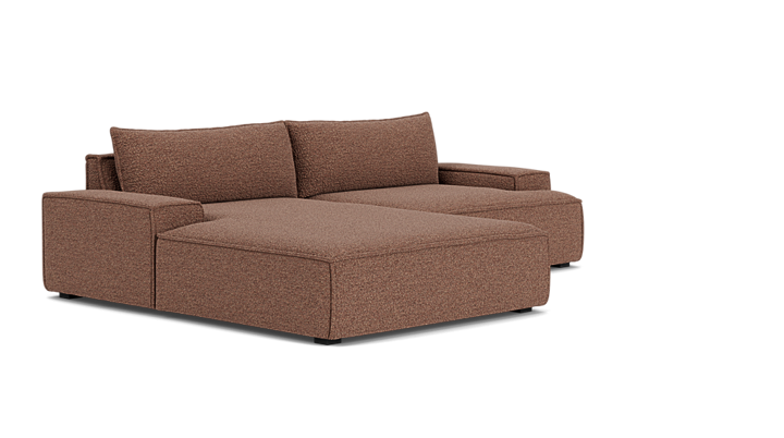 Daphne, 3,5-Sitzer Modulsofa mit Récamiere links - Pebble Rust (#412604)