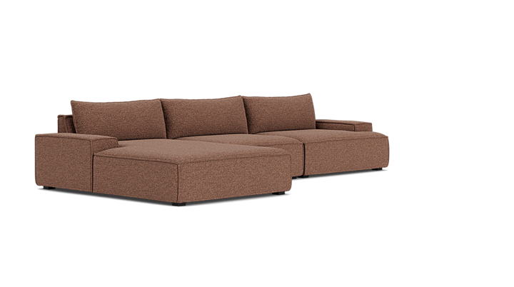 Daphne, 4-Sitzer Modulsofa mit Récamiere links - Pebble Rust (#412779)