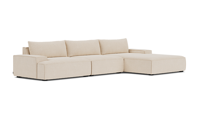 Daphne, 4-Sitzer Modulsofa mit Récamiere rechts - Pasha Dune (#412782)