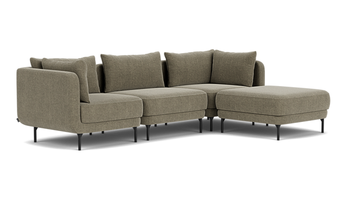 Maison, 3-Sitzer Modulsofa mit XL Fußhocker - Free Sage (#412784)