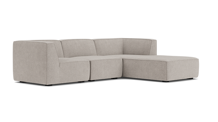 Dane, 3,5-Sitzer Modulsofa mit Récamiere rechts - Impression Greige (#413351)