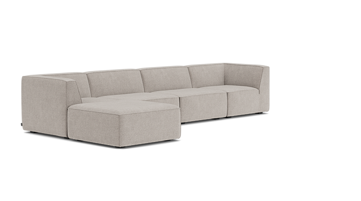 Dane, modulaire 4-zits zetel met hocker - Impression Greige (#413354)