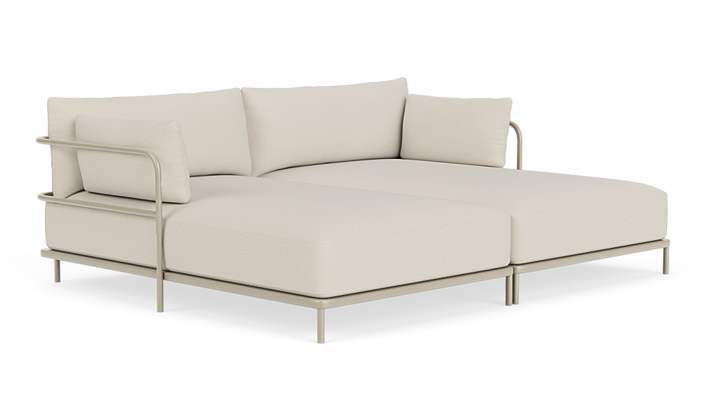Vincent Outdoor, 3-Sitzer Modulsofa Doppel-Récamiere - Sandshell (#414728)