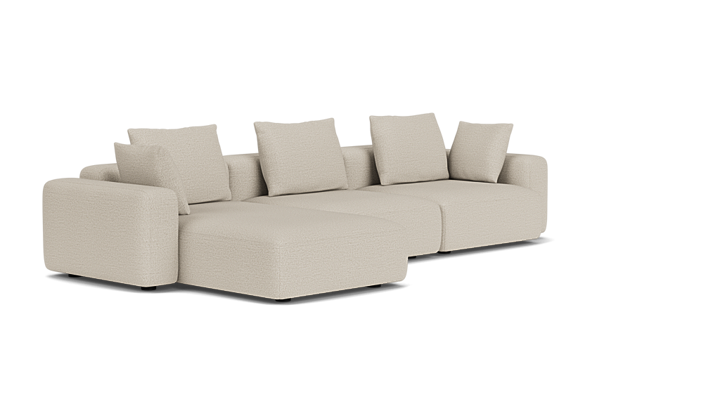 Hailey, 4-sits modulsoffa divan vänster - Nola Sand (#414769)