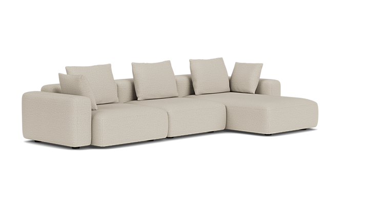 Hailey, 4-Sitzer Modulsofa mit Récamiere rechts - Nola Sand (#414786)