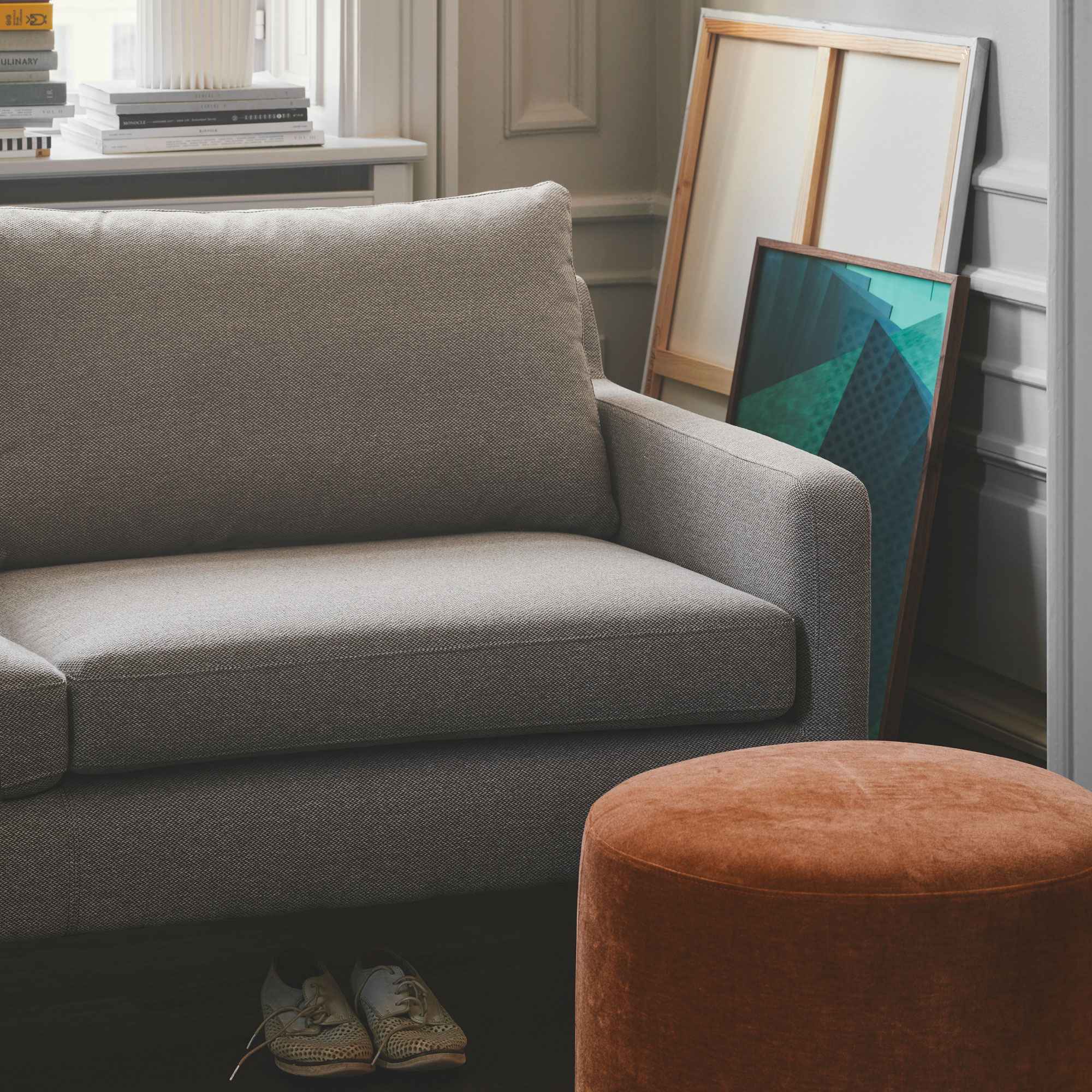Brown and gray sofa sale