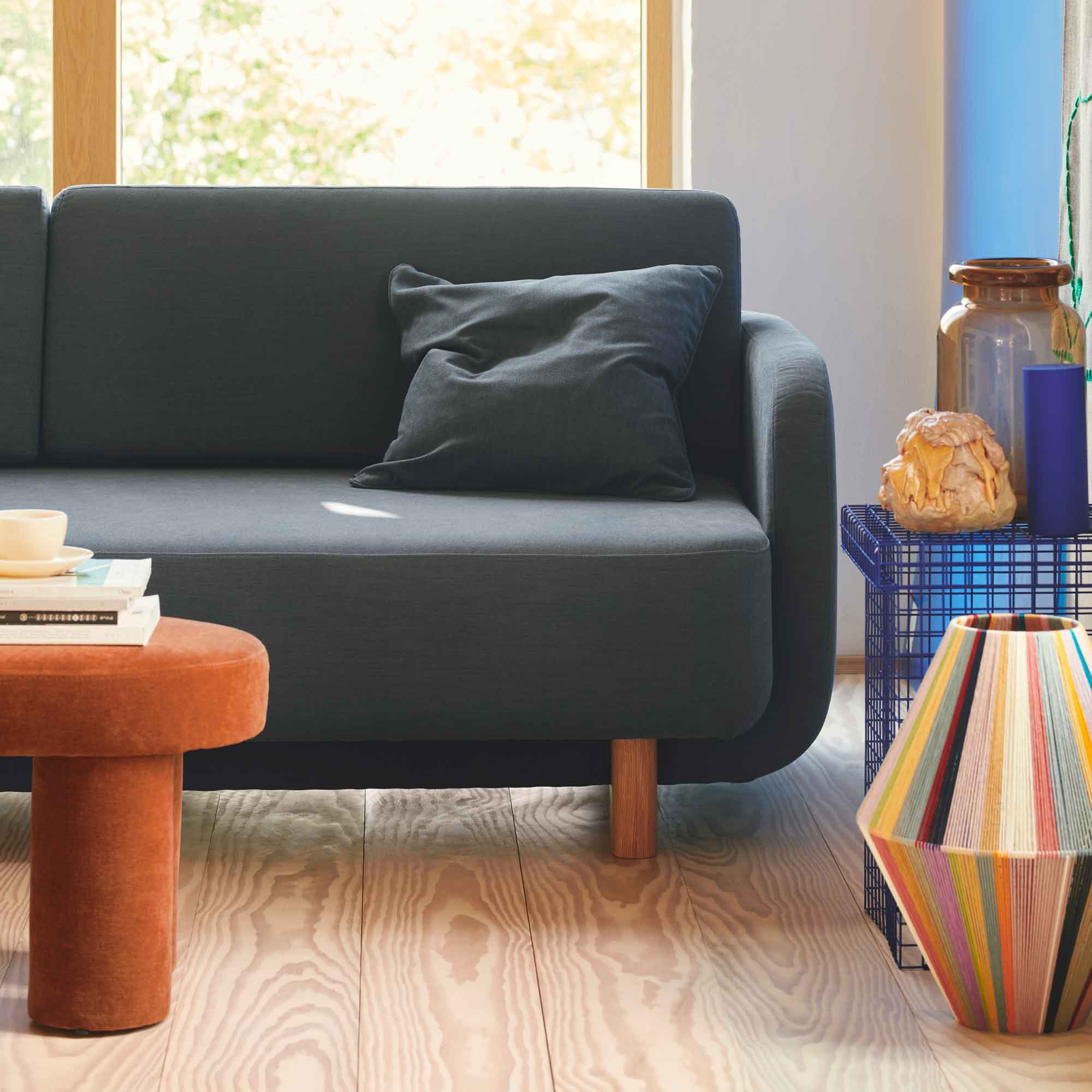 Blue comfortable sofa sale