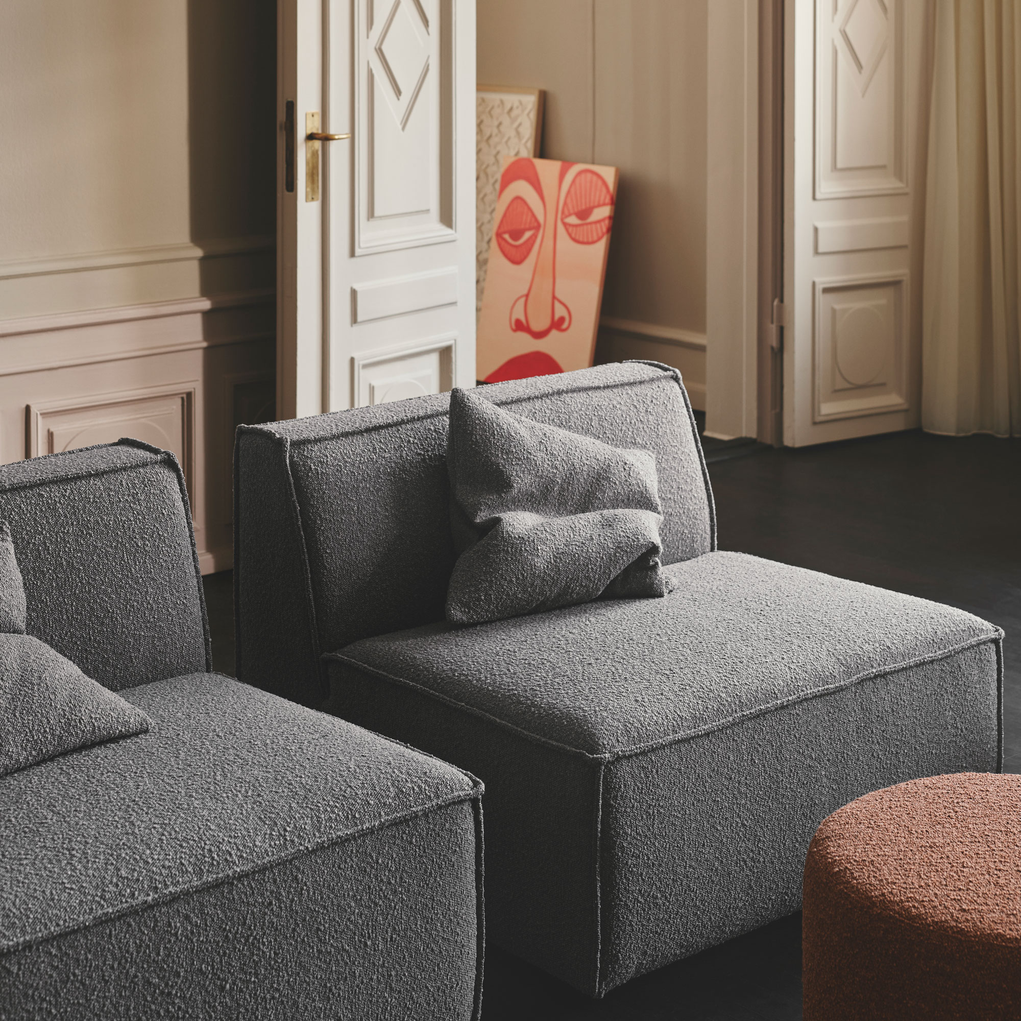 Warm gray couch discount