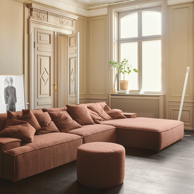 Rust Pibble Daphne, 1-zits module Bruin - Pebble Rust - SOFACOMPANY
