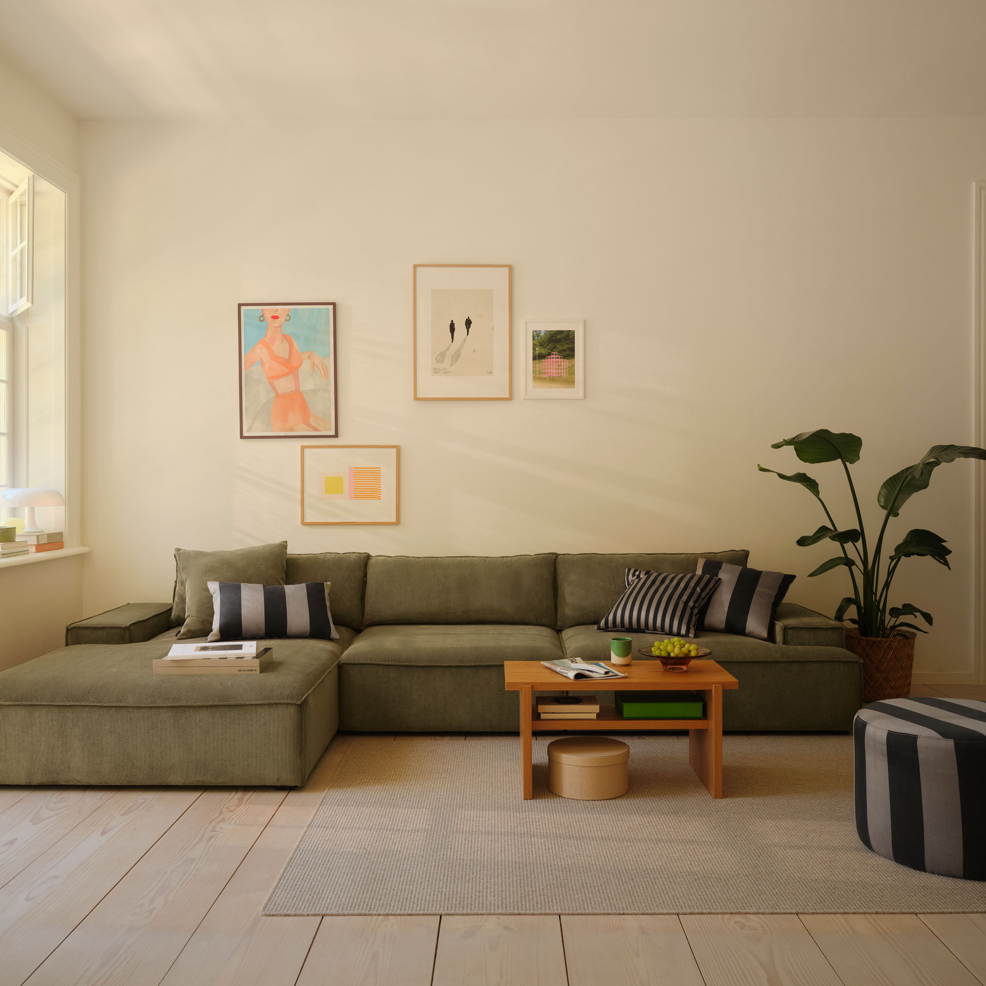 Daphne, 4-Sitzer Modulsofa mit Récamiere links - Free Sage (#417226)