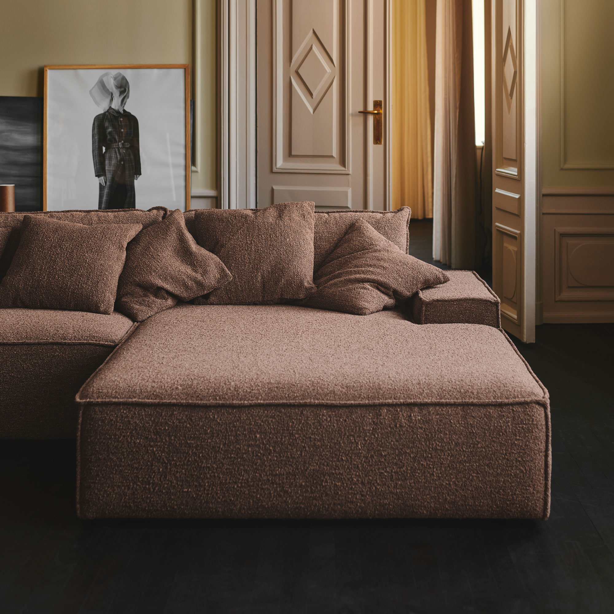Rust Pibble Daphne, Eckmodul, links Braun - Pebble Rust - SOFACOMPANY