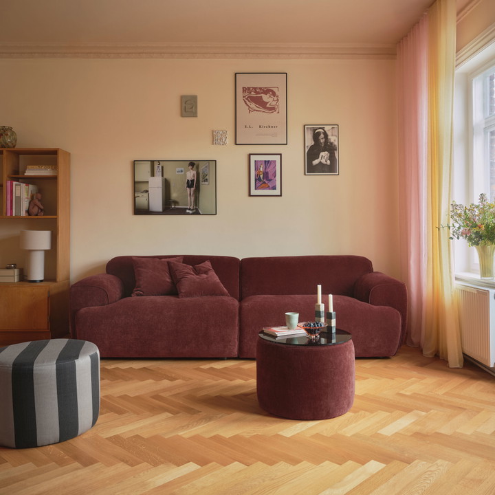 Greta, 3 personers sofa - Moss Burgundy (#415810)