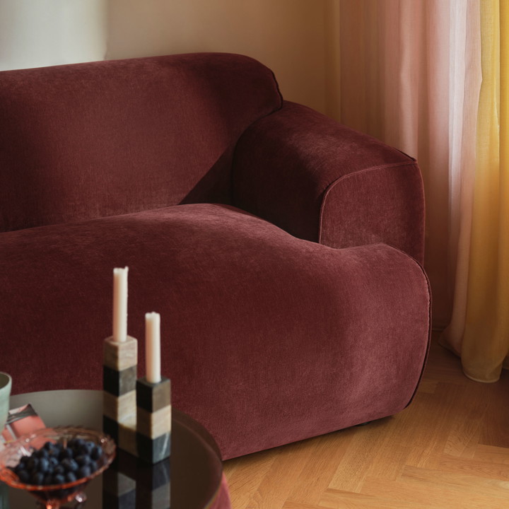 Greta, 3 personers sofa - Moss Burgundy (#415812)