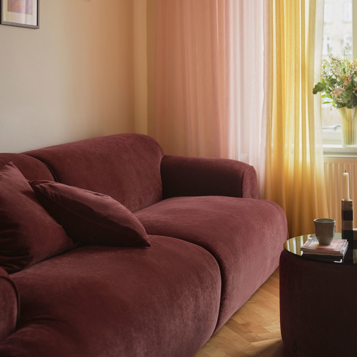Greta, 3 personers sofa - Moss Burgundy (#415811)