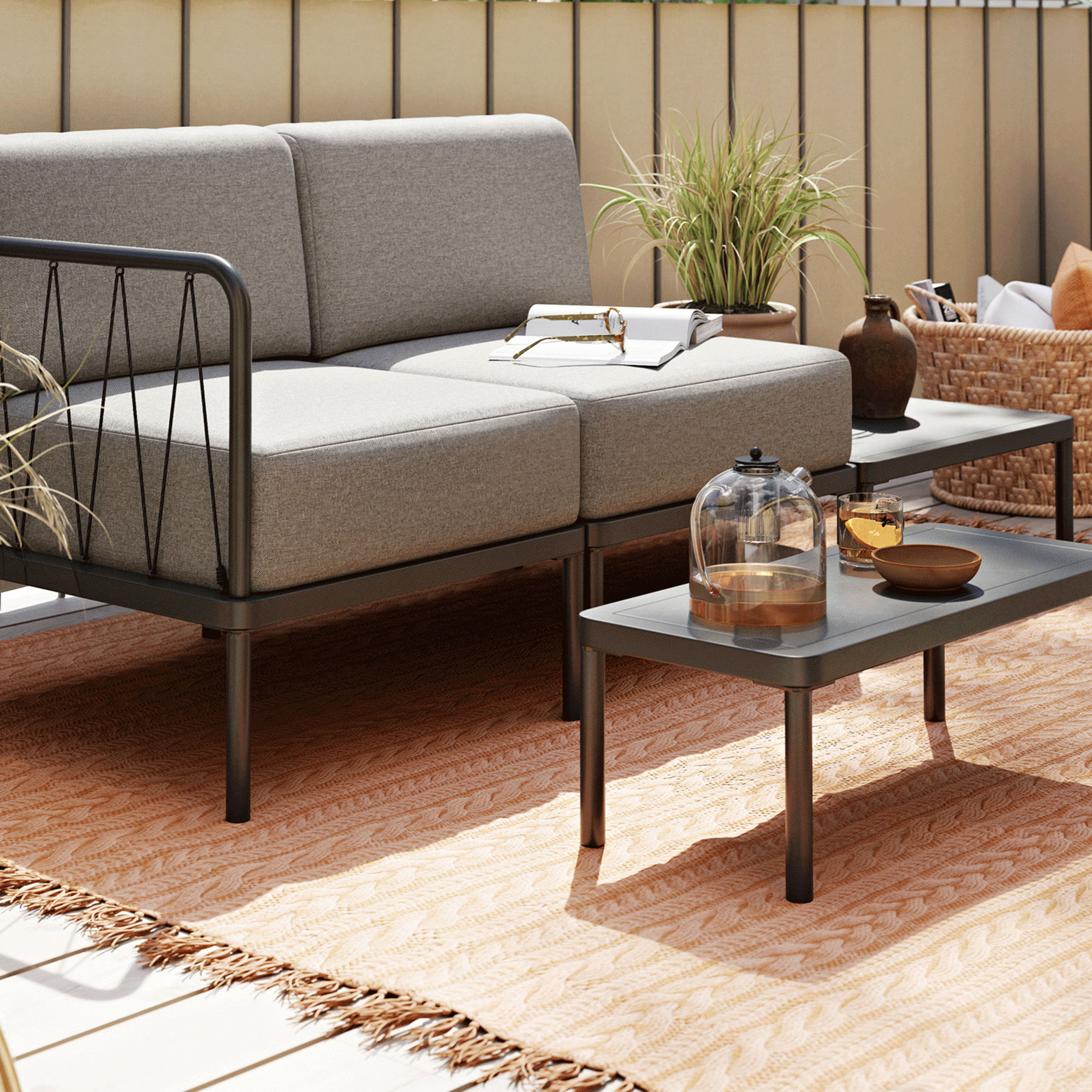 Hadley Outdoor, 1Sitzer Modul, links Beige Sesame