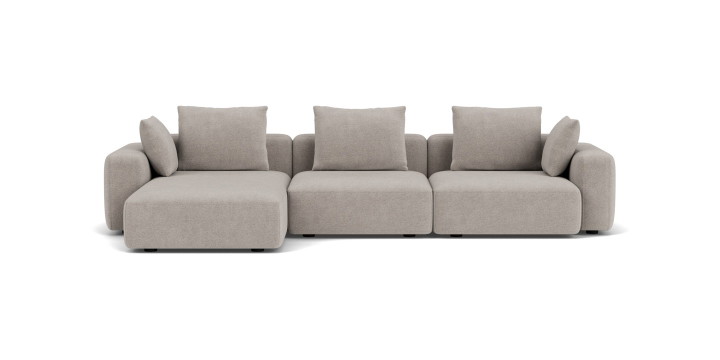 Hailey, 4-Sitzer Modulsofa mit Récamiere links - Impression Greige (#415433)