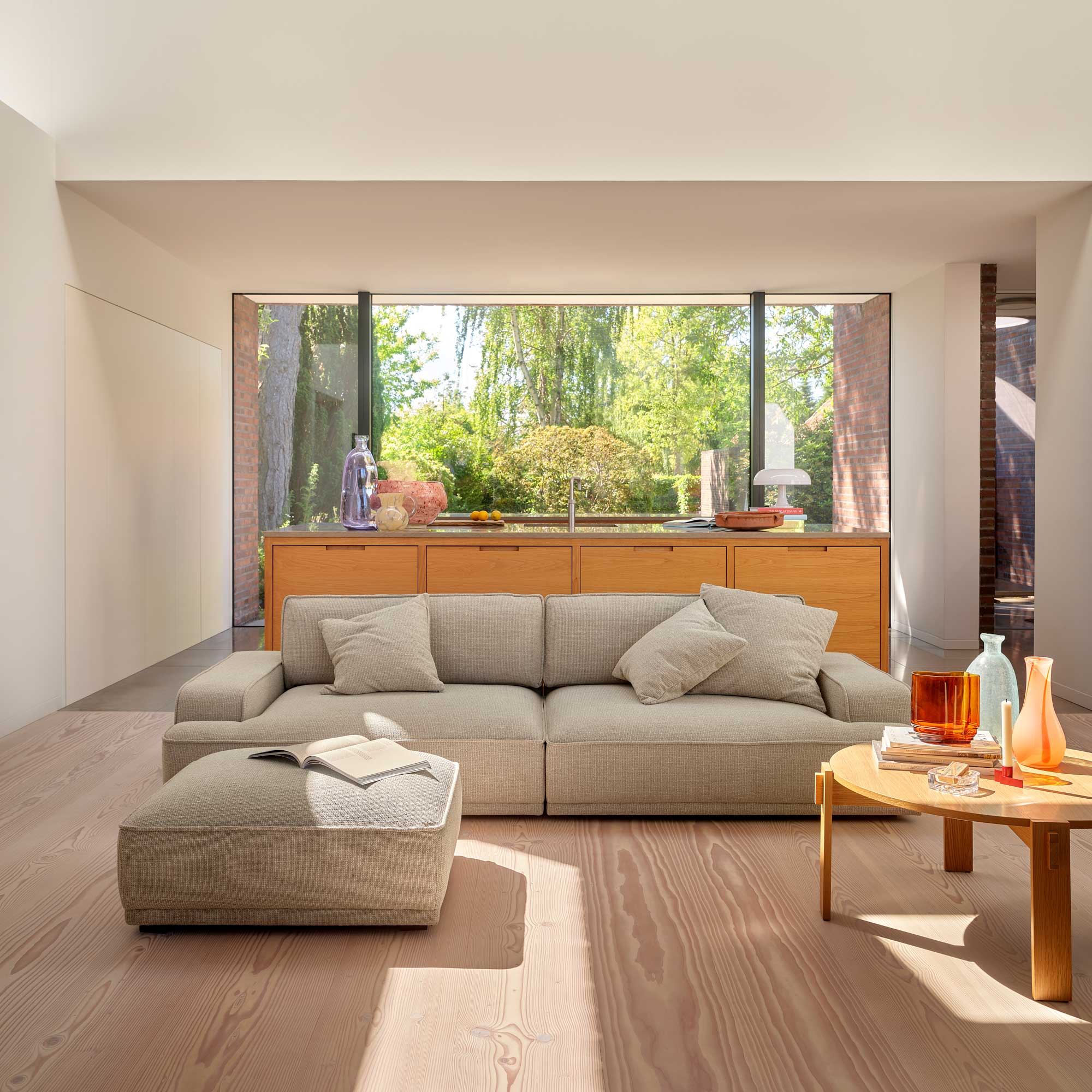 Leonora, 3,5-Sitzer Sofa, Beige, Nola Sand