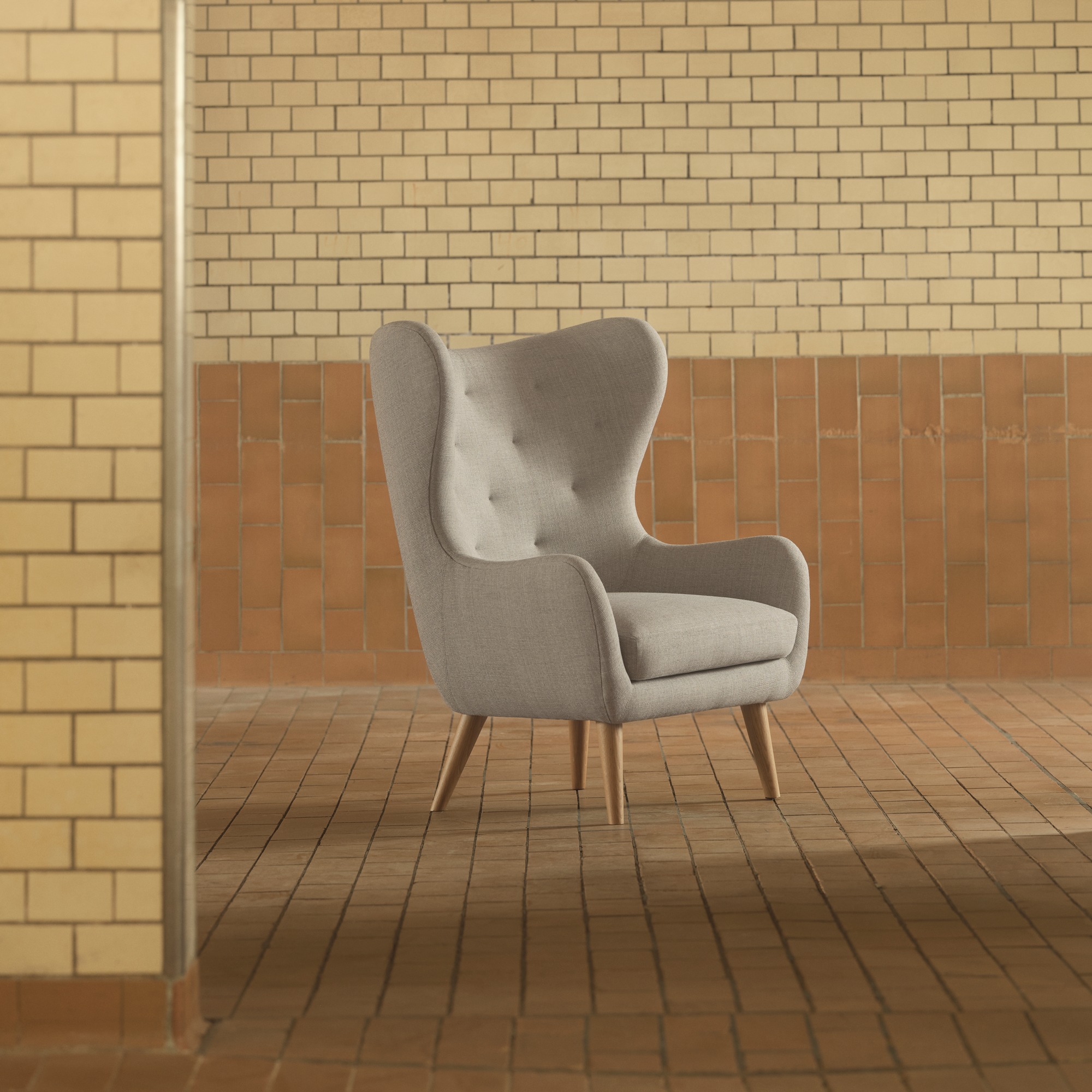 Paul, Chair, Vega Sand Dune,Oak, E, 22 cm - Vega Sand Dune (#412243)
