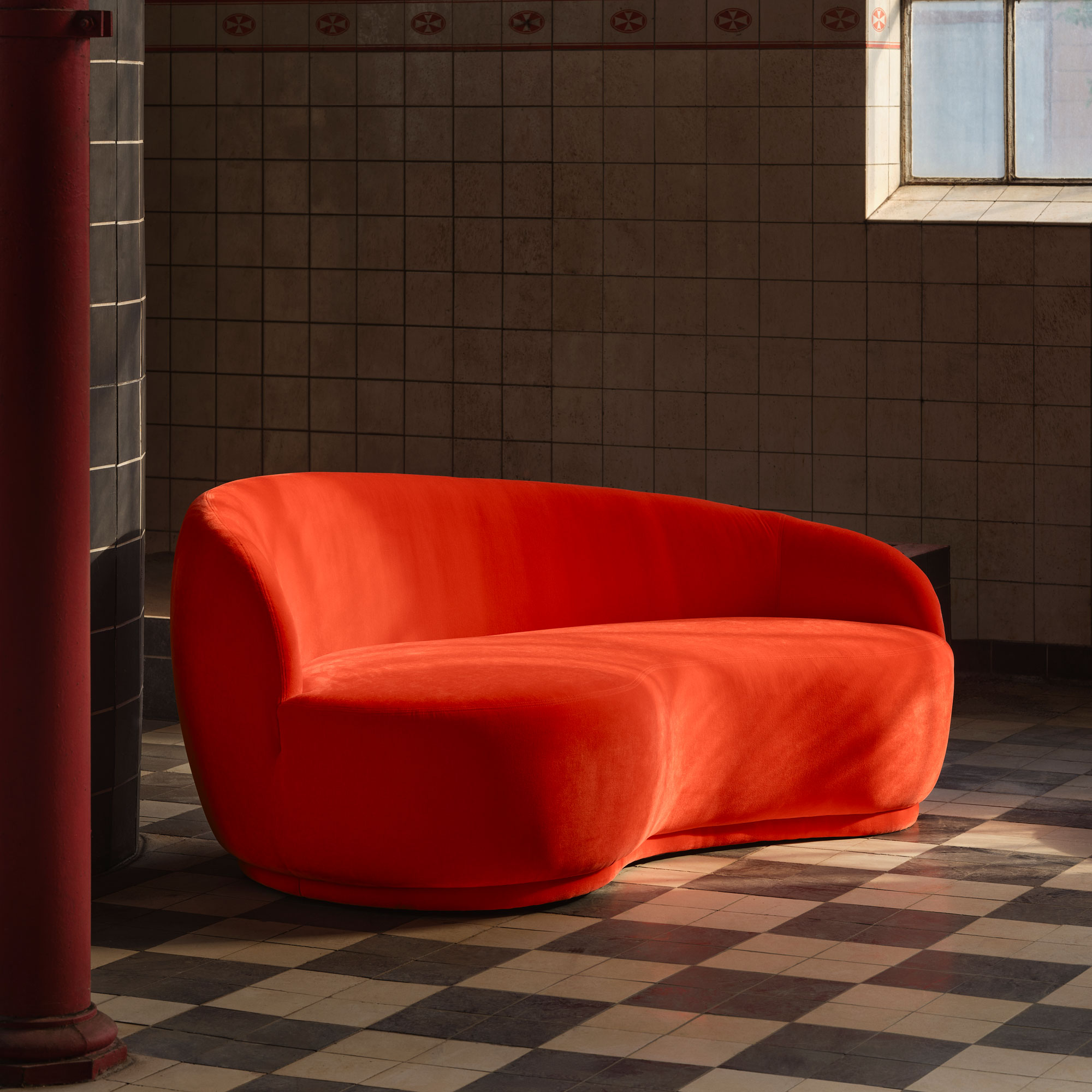 Rose 2-zitsbanken Oranje - Moss Cherry - SOFACOMPANY