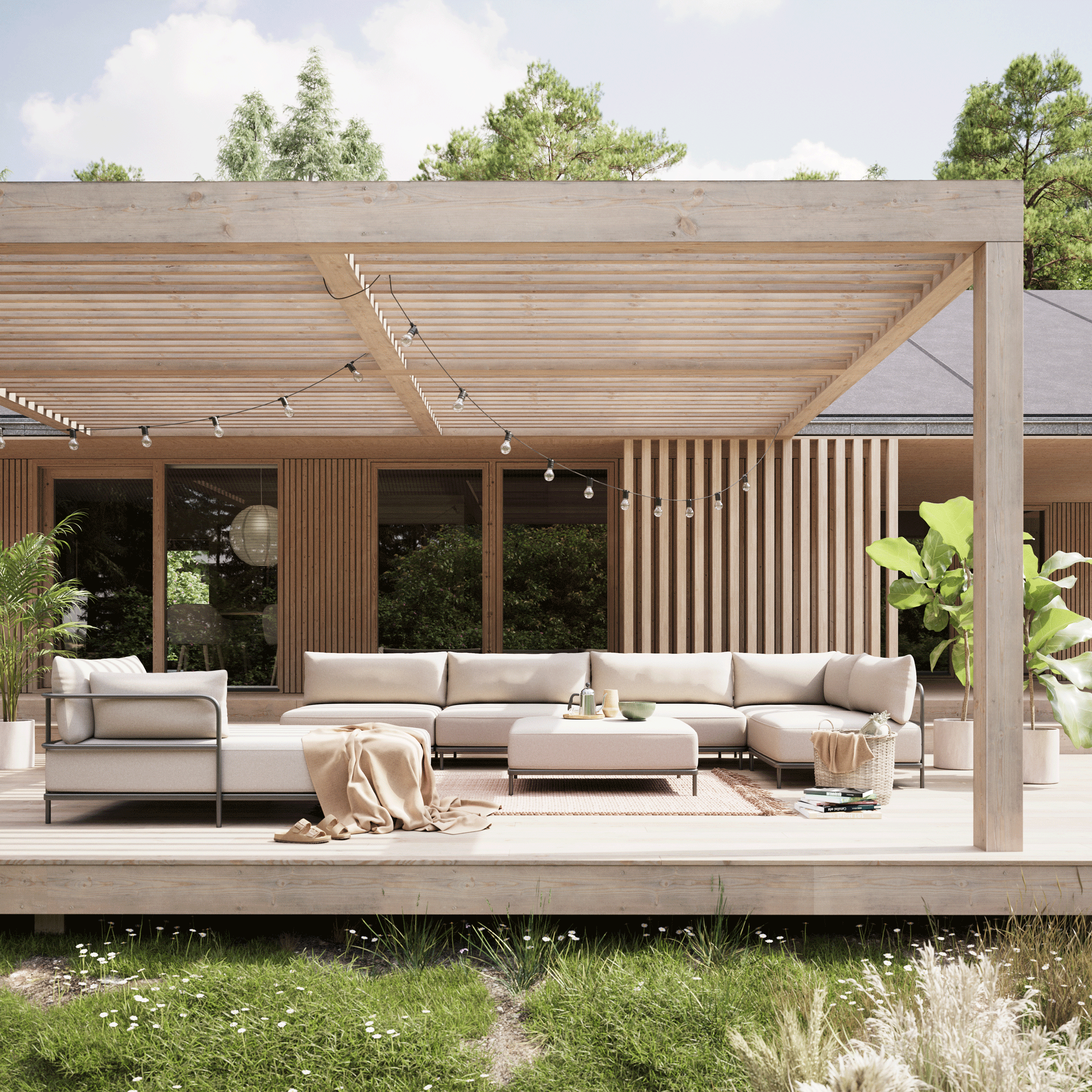 Vincent Outdoor Recamiere rechts Dunkelgrau Martinique SOFACOMPANY