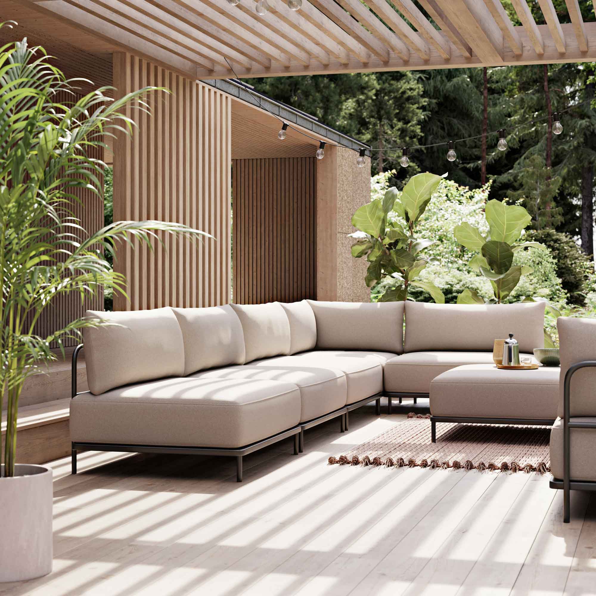 Vincent Outdoor, 3-Sitzer Modulsofa Doppel-Récamiere - Martinique (#415010)