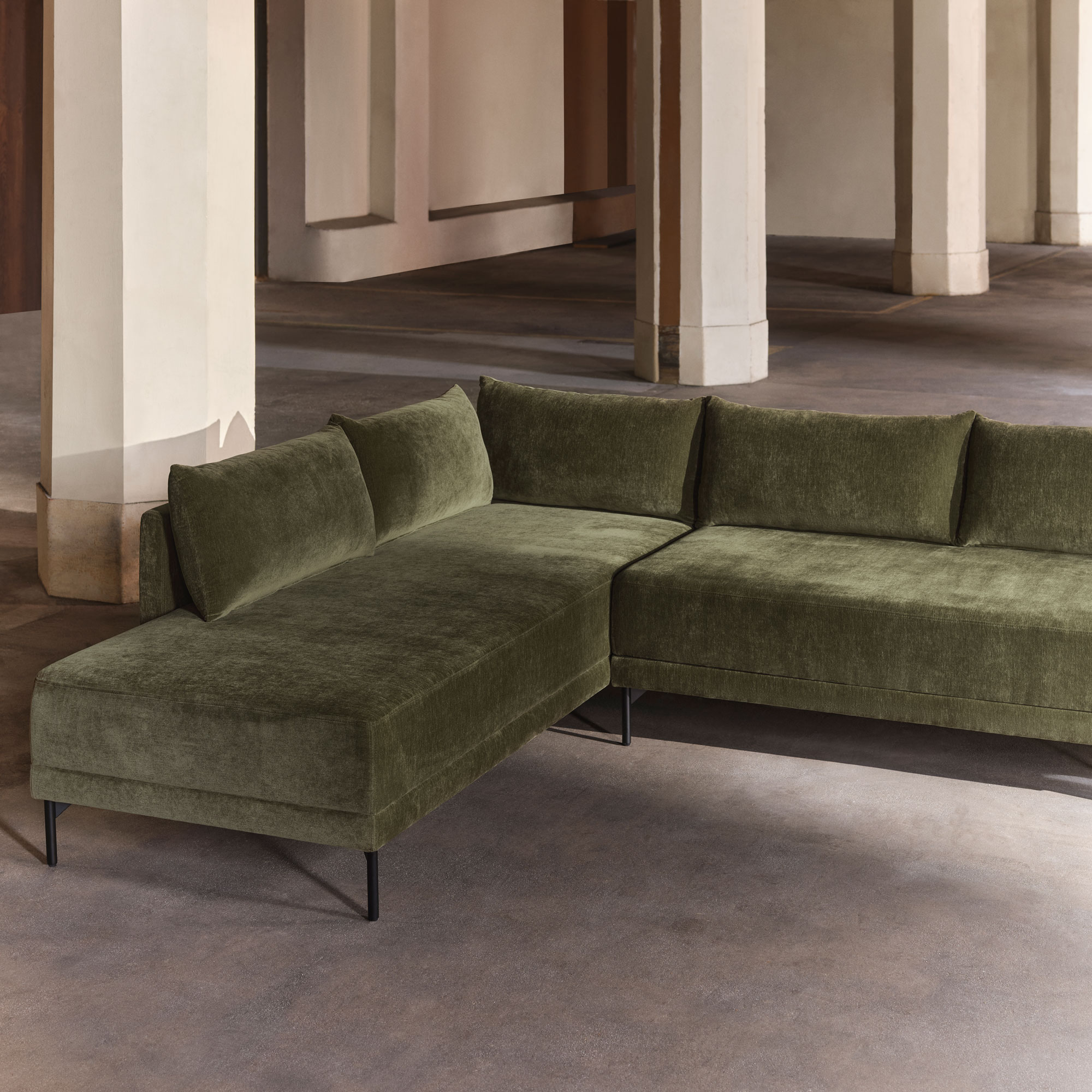 Vivica, Bäddsoffa, vänster - Moss Olive (#413944)