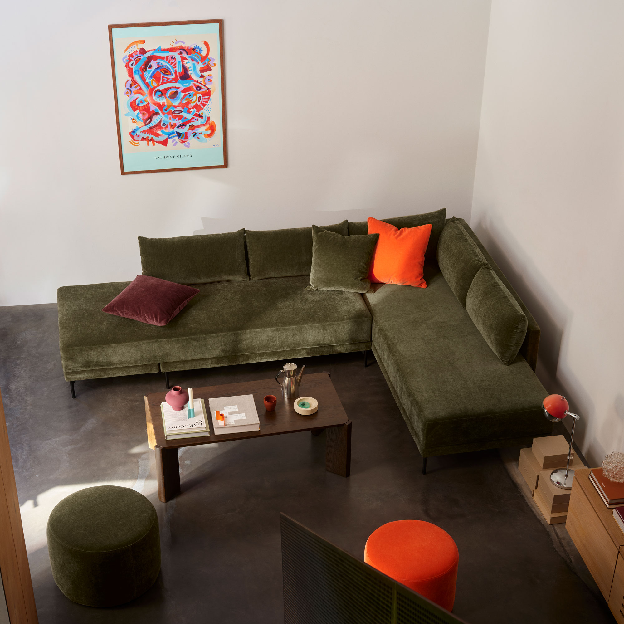 Vivica, Bäddsoffa, höger - Moss Olive (#413568)