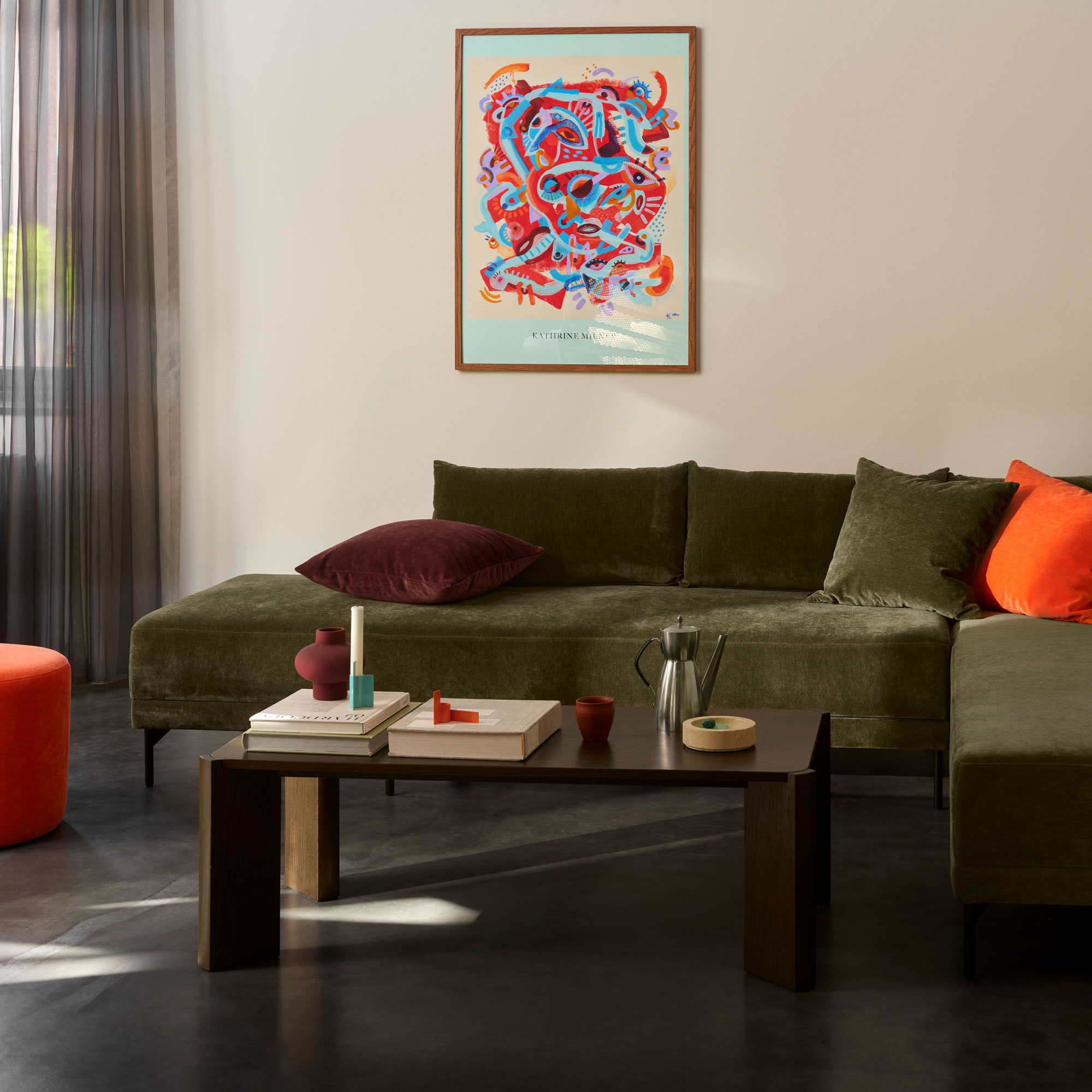 Vivica, Bäddsoffa, höger - Moss Olive (#413569)